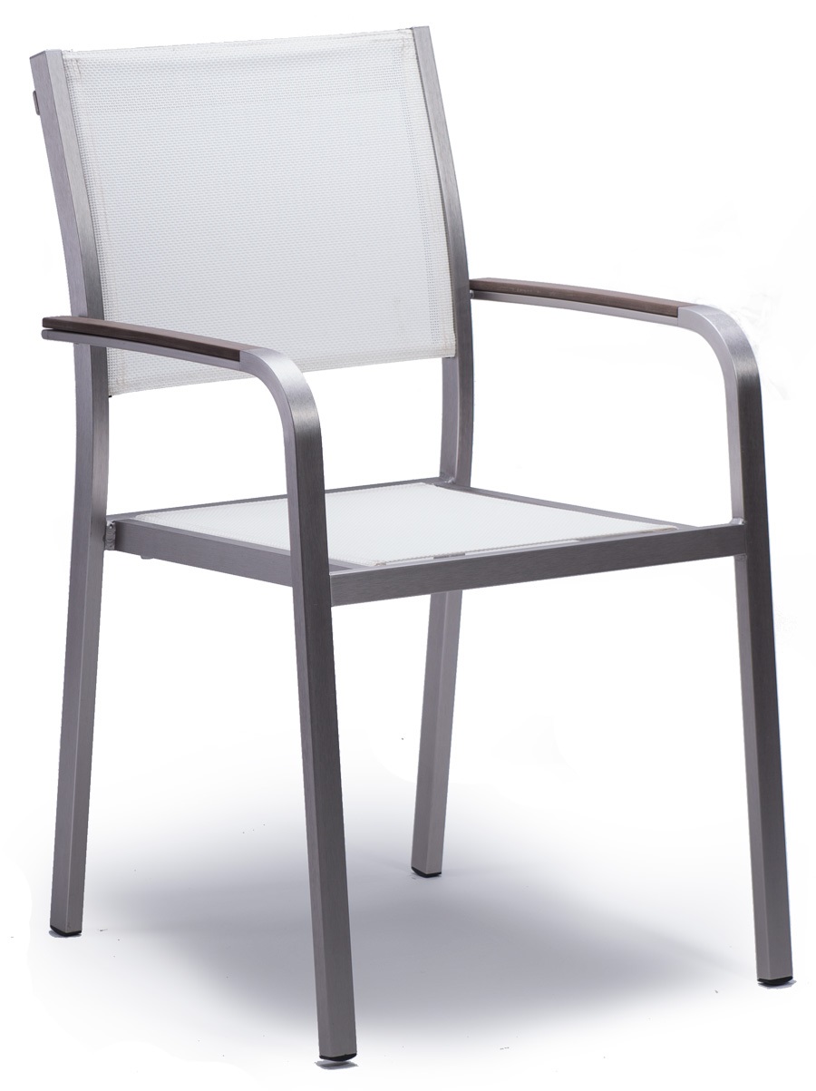 Outdoor Stuhl PLAZA, Textilen weiß